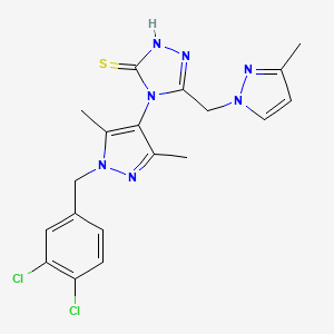 4-[1-(3,4-dichlorobenzyl)-3,5-dimethyl-1H-pyrazol-4-yl]-5-[(3-methyl-1H-pyrazol-1-yl)methyl]-4H-1,2,4-triazole-3-thiol