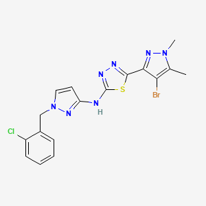 5-(4-bromo-1,5-dimethyl-1H-pyrazol-3-yl)-N-[1-(2-chlorobenzyl)-1H-pyrazol-3-yl]-1,3,4-thiadiazol-2-amine