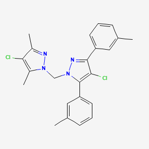 4-chloro-1-{[4-chloro-3,5-bis(3-methylphenyl)-1H-pyrazol-1-yl]methyl}-3,5-dimethyl-1H-pyrazole