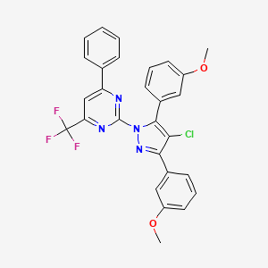 2-[4-chloro-3,5-bis(3-methoxyphenyl)-1H-pyrazol-1-yl]-4-phenyl-6-(trifluoromethyl)pyrimidine