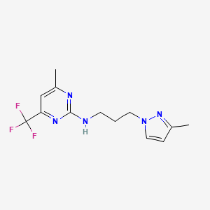 4-methyl-N-[3-(3-methyl-1H-pyrazol-1-yl)propyl]-6-(trifluoromethyl)pyrimidin-2-amine