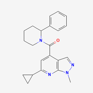 (6-cyclopropyl-1-methyl-1H-pyrazolo[3,4-b]pyridin-4-yl)(2-phenylpiperidin-1-yl)methanone