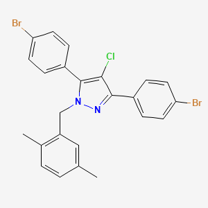 3,5-bis(4-bromophenyl)-4-chloro-1-(2,5-dimethylbenzyl)-1H-pyrazole