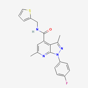 1-(4-fluorophenyl)-3,6-dimethyl-N-(thiophen-2-ylmethyl)-1H-pyrazolo[3,4-b]pyridine-4-carboxamide