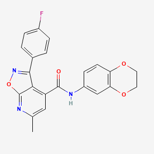 molecular formula C22H16FN3O4 B10938077 N-(2,3-dihydro-1,4-benzodioxin-6-yl)-3-(4-fluorophenyl)-6-methyl[1,2]oxazolo[5,4-b]pyridine-4-carboxamide 