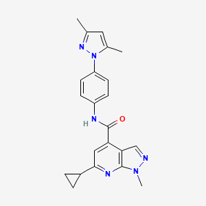 6-cyclopropyl-N-[4-(3,5-dimethyl-1H-pyrazol-1-yl)phenyl]-1-methyl-1H-pyrazolo[3,4-b]pyridine-4-carboxamide