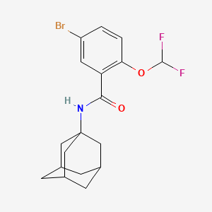 molecular formula C18H20BrF2NO2 B10938093 N~1~-(1-Adamantyl)-5-bromo-2-(difluoromethoxy)benzamide 