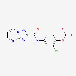 molecular formula C13H8ClF2N5O2 B10938100 N-[3-chloro-4-(difluoromethoxy)phenyl][1,2,4]triazolo[1,5-a]pyrimidine-2-carboxamide 