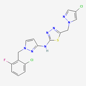 N-[1-(2-chloro-6-fluorobenzyl)-1H-pyrazol-3-yl]-5-[(4-chloro-1H-pyrazol-1-yl)methyl]-1,3,4-thiadiazol-2-amine