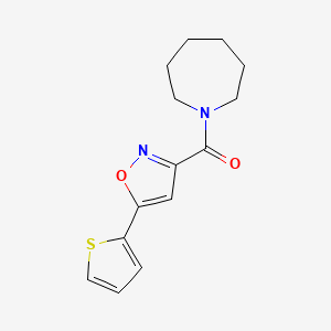 molecular formula C14H16N2O2S B10938132 Azepan-1-yl[5-(thiophen-2-yl)-1,2-oxazol-3-yl]methanone 