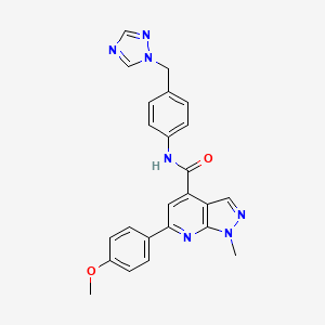 6-(4-methoxyphenyl)-1-methyl-N-[4-(1H-1,2,4-triazol-1-ylmethyl)phenyl]-1H-pyrazolo[3,4-b]pyridine-4-carboxamide