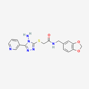 2-{[4-amino-5-(pyridin-3-yl)-4H-1,2,4-triazol-3-yl]sulfanyl}-N-(1,3-benzodioxol-5-ylmethyl)acetamide