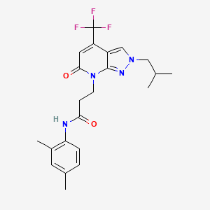 N-(2,4-dimethylphenyl)-3-[2-(2-methylpropyl)-6-oxo-4-(trifluoromethyl)-2,6-dihydro-7H-pyrazolo[3,4-b]pyridin-7-yl]propanamide