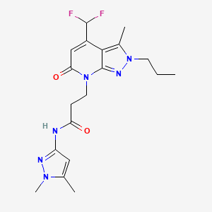 3-[4-(difluoromethyl)-3-methyl-6-oxo-2-propyl-2,6-dihydro-7H-pyrazolo[3,4-b]pyridin-7-yl]-N-(1,5-dimethyl-1H-pyrazol-3-yl)propanamide