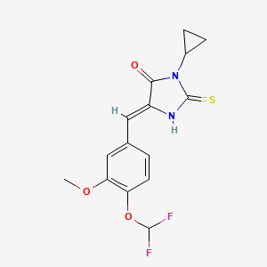 (5Z)-3-cyclopropyl-5-[4-(difluoromethoxy)-3-methoxybenzylidene]-2-sulfanyl-3,5-dihydro-4H-imidazol-4-one