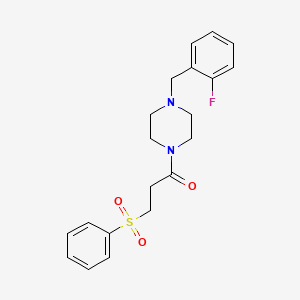 molecular formula C20H23FN2O3S B10938205 1-[4-(2-Fluorobenzyl)piperazin-1-yl]-3-(phenylsulfonyl)propan-1-one 