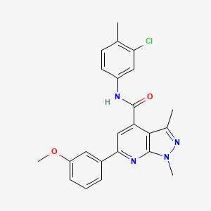 molecular formula C23H21ClN4O2 B10938217 N-(3-chloro-4-methylphenyl)-6-(3-methoxyphenyl)-1,3-dimethyl-1H-pyrazolo[3,4-b]pyridine-4-carboxamide 