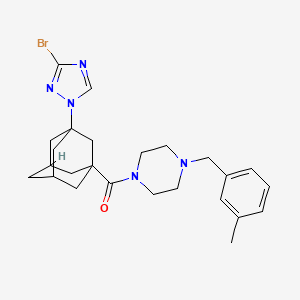 [3-(3-Bromo-1H-1,2,4-triazol-1-YL)-1-adamantyl][4-(3-methylbenzyl)piperazino]methanone