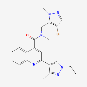 N-[(4-bromo-1-methyl-1H-pyrazol-5-yl)methyl]-2-(1-ethyl-3-methyl-1H-pyrazol-4-yl)-N-methylquinoline-4-carboxamide