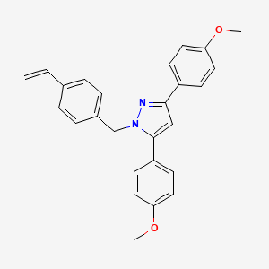 1-(4-ethenylbenzyl)-3,5-bis(4-methoxyphenyl)-1H-pyrazole