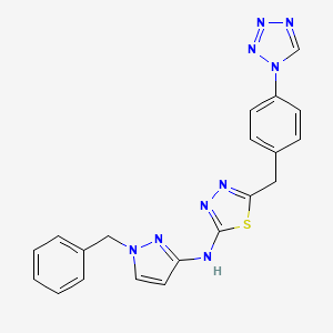 N-(1-benzyl-1H-pyrazol-3-yl)-5-[4-(1H-tetrazol-1-yl)benzyl]-1,3,4-thiadiazol-2-amine