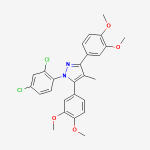 molecular formula C26H24Cl2N2O4 B10938284 1-(2,4-dichlorophenyl)-3,5-bis(3,4-dimethoxyphenyl)-4-methyl-1H-pyrazole 