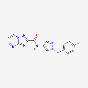 molecular formula C17H15N7O B10938294 N-[1-(4-methylbenzyl)-1H-pyrazol-4-yl][1,2,4]triazolo[1,5-a]pyrimidine-2-carboxamide 