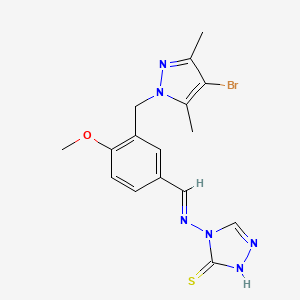 4-{[(E)-{3-[(4-bromo-3,5-dimethyl-1H-pyrazol-1-yl)methyl]-4-methoxyphenyl}methylidene]amino}-4H-1,2,4-triazole-3-thiol