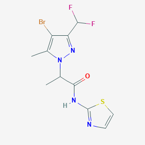 2-[4-bromo-3-(difluoromethyl)-5-methyl-1H-pyrazol-1-yl]-N-(1,3-thiazol-2-yl)propanamide