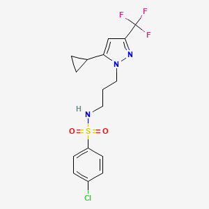 4-chloro-N-{3-[5-cyclopropyl-3-(trifluoromethyl)-1H-pyrazol-1-yl]propyl}benzenesulfonamide