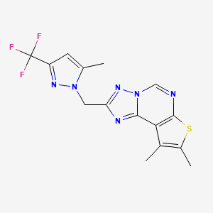 8,9-dimethyl-2-{[5-methyl-3-(trifluoromethyl)-1H-pyrazol-1-yl]methyl}thieno[3,2-e][1,2,4]triazolo[1,5-c]pyrimidine