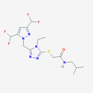 2-[(5-{[3,5-bis(difluoromethyl)-1H-pyrazol-1-yl]methyl}-4-ethyl-4H-1,2,4-triazol-3-yl)sulfanyl]-N-(2-methylpropyl)acetamide