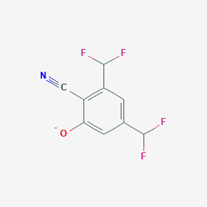 molecular formula C9H4F4NO- B10938360 2-Cyano-3,5-bis(difluoromethyl)phenolate 