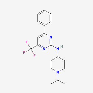 4-phenyl-N-[1-(propan-2-yl)piperidin-4-yl]-6-(trifluoromethyl)pyrimidin-2-amine