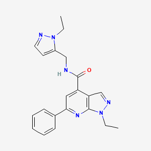 1-ethyl-N-[(1-ethyl-1H-pyrazol-5-yl)methyl]-6-phenyl-1H-pyrazolo[3,4-b]pyridine-4-carboxamide