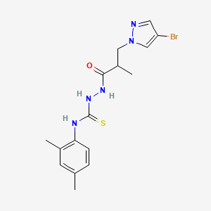 2-[3-(4-bromo-1H-pyrazol-1-yl)-2-methylpropanoyl]-N-(2,4-dimethylphenyl)hydrazinecarbothioamide