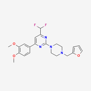 4-(Difluoromethyl)-6-(3,4-dimethoxyphenyl)-2-[4-(furan-2-ylmethyl)piperazin-1-yl]pyrimidine