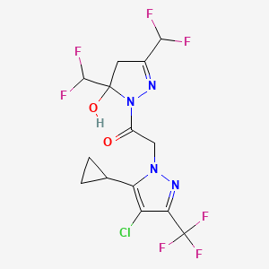 1-[3,5-bis(difluoromethyl)-5-hydroxy-4,5-dihydro-1H-pyrazol-1-yl]-2-[4-chloro-5-cyclopropyl-3-(trifluoromethyl)-1H-pyrazol-1-yl]ethanone