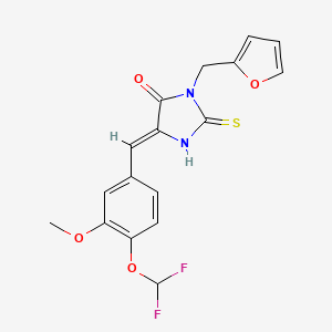 (5Z)-5-[4-(difluoromethoxy)-3-methoxybenzylidene]-3-(furan-2-ylmethyl)-2-sulfanyl-3,5-dihydro-4H-imidazol-4-one