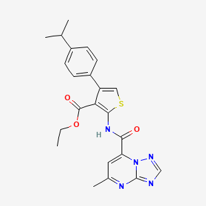 Ethyl 2-{[(5-methyl[1,2,4]triazolo[1,5-a]pyrimidin-7-yl)carbonyl]amino}-4-[4-(propan-2-yl)phenyl]thiophene-3-carboxylate