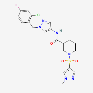 N-[1-(2-chloro-4-fluorobenzyl)-1H-pyrazol-4-yl]-1-[(1-methyl-1H-pyrazol-4-yl)sulfonyl]piperidine-3-carboxamide