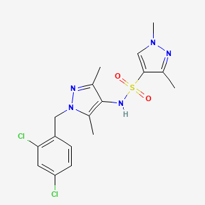 molecular formula C17H19Cl2N5O2S B10938433 N-[1-(2,4-dichlorobenzyl)-3,5-dimethyl-1H-pyrazol-4-yl]-1,3-dimethyl-1H-pyrazole-4-sulfonamide 