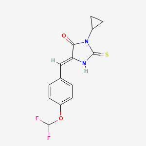 (5Z)-3-cyclopropyl-5-[4-(difluoromethoxy)benzylidene]-2-sulfanyl-3,5-dihydro-4H-imidazol-4-one