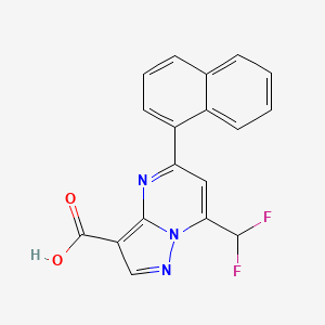 molecular formula C18H11F2N3O2 B10938461 7-(Difluoromethyl)-5-(naphthalen-1-yl)pyrazolo[1,5-a]pyrimidine-3-carboxylic acid 