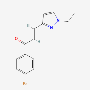 molecular formula C14H13BrN2O B10938463 (2E)-1-(4-bromophenyl)-3-(1-ethyl-1H-pyrazol-3-yl)prop-2-en-1-one 