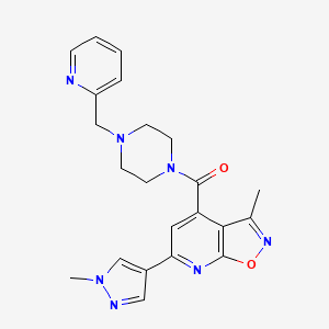 [3-methyl-6-(1-methyl-1H-pyrazol-4-yl)[1,2]oxazolo[5,4-b]pyridin-4-yl][4-(pyridin-2-ylmethyl)piperazin-1-yl]methanone