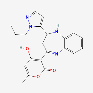 4-hydroxy-6-methyl-3-[2-(1-propyl-1H-pyrazol-5-yl)-2,3-dihydro-1H-1,5-benzodiazepin-4-yl]-2H-pyran-2-one