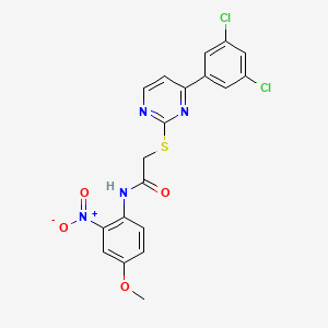 2-{[4-(3,5-dichlorophenyl)pyrimidin-2-yl]sulfanyl}-N-(4-methoxy-2-nitrophenyl)acetamide