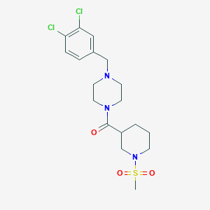 molecular formula C18H25Cl2N3O3S B10938509 [4-(3,4-Dichlorobenzyl)piperazin-1-yl][1-(methylsulfonyl)piperidin-3-yl]methanone 