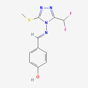 4-[(E)-{[3-(difluoromethyl)-5-(methylsulfanyl)-4H-1,2,4-triazol-4-yl]imino}methyl]phenol